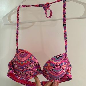 Pink patterned swimsuit top